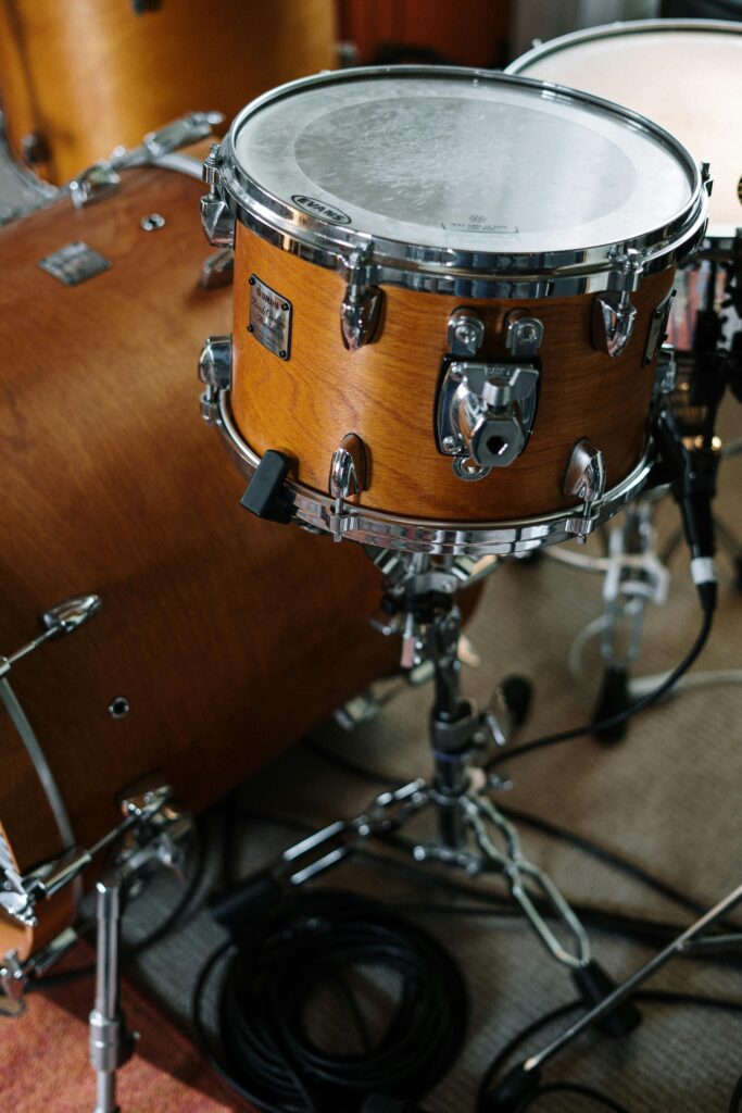 Brown Drumset Showing Toms