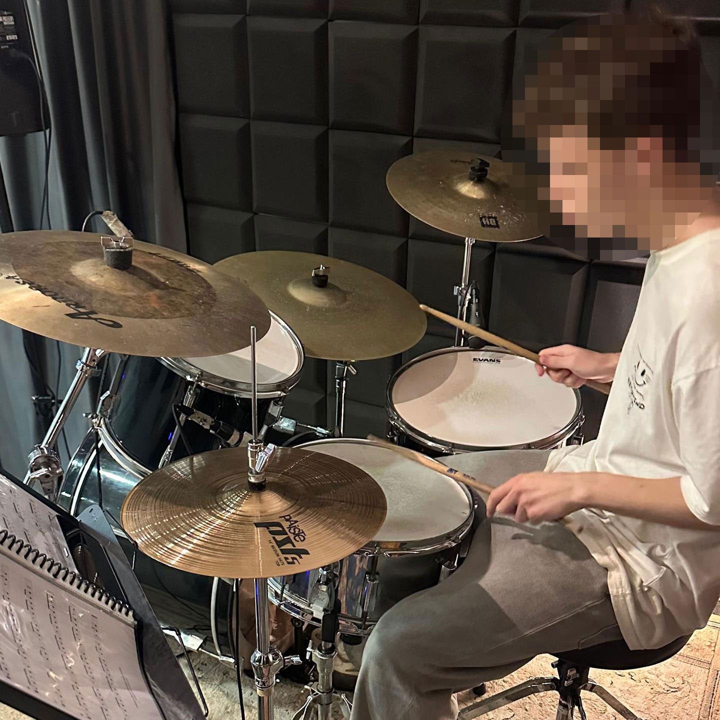 Male Drummer Playing Drums